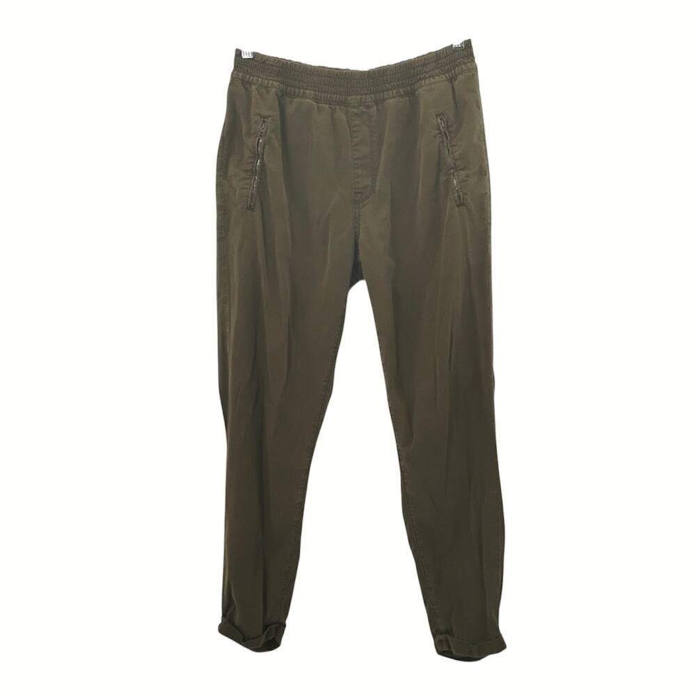 7FAM 7 For All Mankind Lyocell Slim Slouchy Ankle Pants Cuffed Pockets Green 31